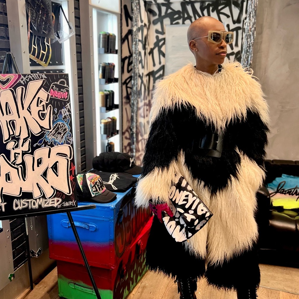 Nastygal mono faux fur coat